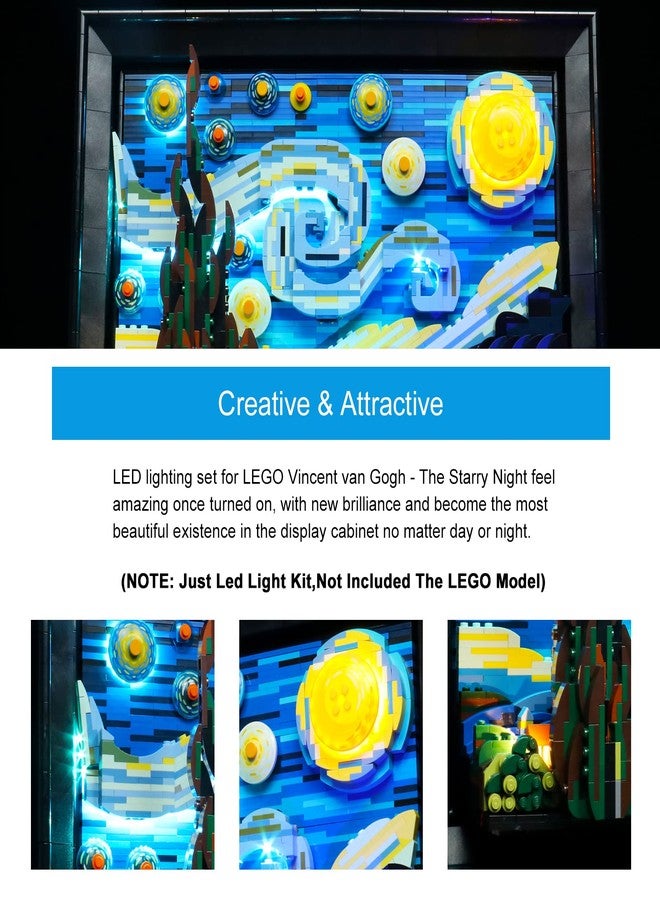 BrickBling Light Kit Compatible with Lego 21333 Vincent Van Gogh - The Starry Night (Bricks Not Included), DIY Lighting Compatible with Lego Starry Night Remote Control Version - Image 4